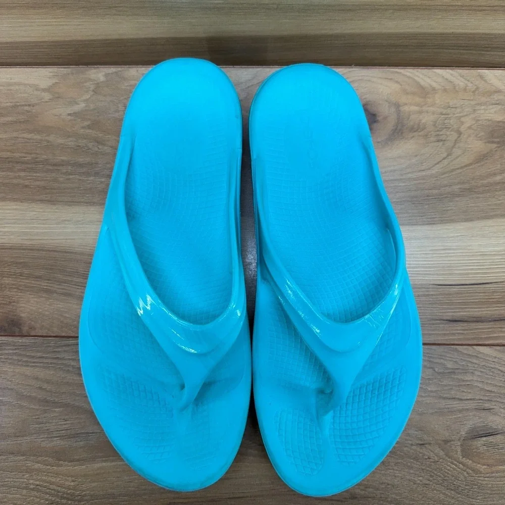 Oofos Sandals Oolala Sandals Womens 10 EU 41 Turquoise Rubber Thong Flip Flops